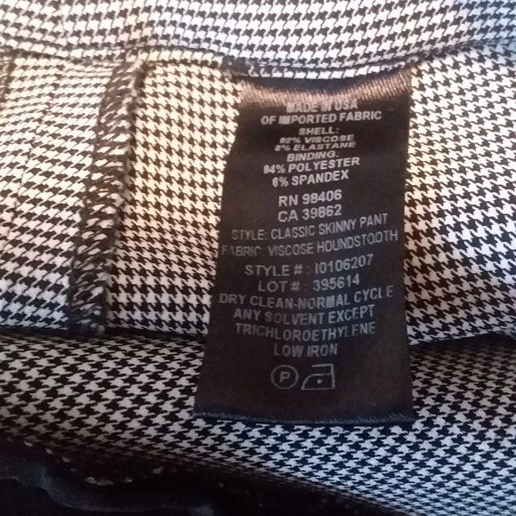 Theory Women's Size 2 Classic Ankle Pants Black & White Houndstooth - Picture 5 of 9